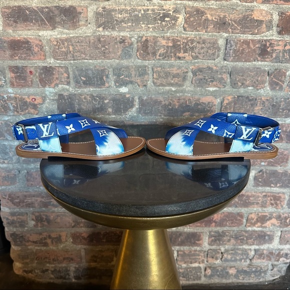 Louis Vuitton 38 Blue Escale Palma Flat Sandals - Picture 5 of 13